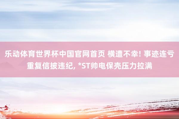 乐动体育世界杯中国官网首页 横遭不幸! 事迹连亏重复信披违纪， *ST帅电保壳压力拉满