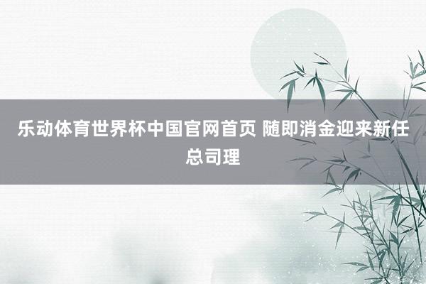 乐动体育世界杯中国官网首页 随即消金迎来新任总司理