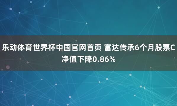 乐动体育世界杯中国官网首页 富达传承6个月股票C净值下降0.86%