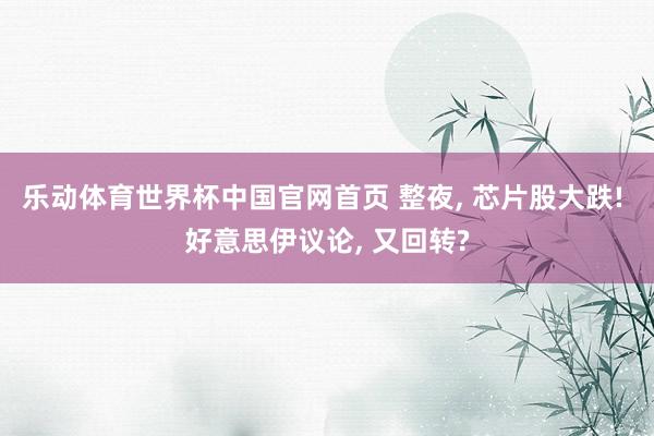 乐动体育世界杯中国官网首页 整夜， 芯片股大跌! 好意思伊议论， 又回转?