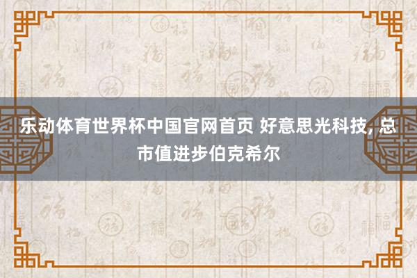 乐动体育世界杯中国官网首页 好意思光科技， 总市值进步伯克希尔