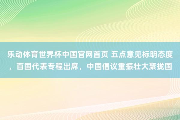 乐动体育世界杯中国官网首页 五点意见标明态度，百国代表专程出席，中国倡议重振壮大聚拢国