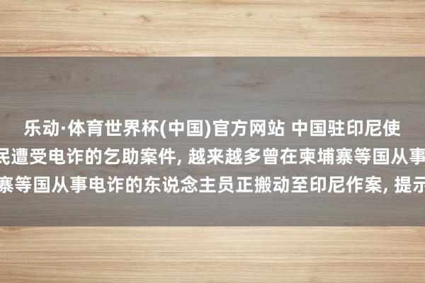 乐动·体育世界杯(中国)官方网站 中国驻印尼使领馆: 接到多起中国公民遭受电诈的乞助案件， 越来越多曾在柬埔寨等国从事电诈的东说念主员正搬动至印尼作案， 提示警惕种种骗取罗网