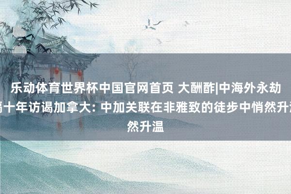 乐动体育世界杯中国官网首页 大酬酢|中海外永劫隔十年访谒加拿大: 中加关联在非雅致的徒步中悄然升温