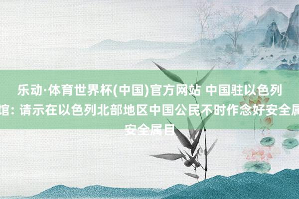 乐动·体育世界杯(中国)官方网站 中国驻以色列使馆: 请示在以色列北部地区中国公民不时作念好安全属目