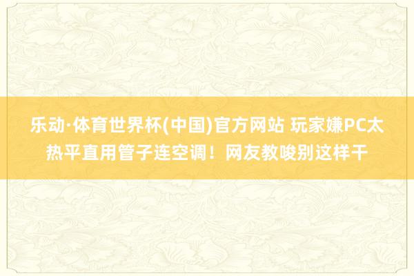 乐动·体育世界杯(中国)官方网站 玩家嫌PC太热平直用管子连空调！网友教唆别这样干