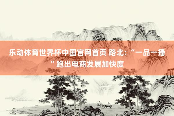 乐动体育世界杯中国官网首页 路北: “一品一播”跑出电商发展加快度