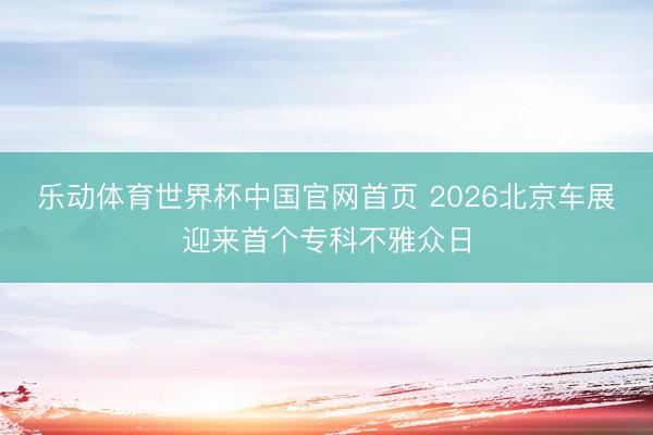 乐动体育世界杯中国官网首页 2026北京车展迎来首个专科不雅众日