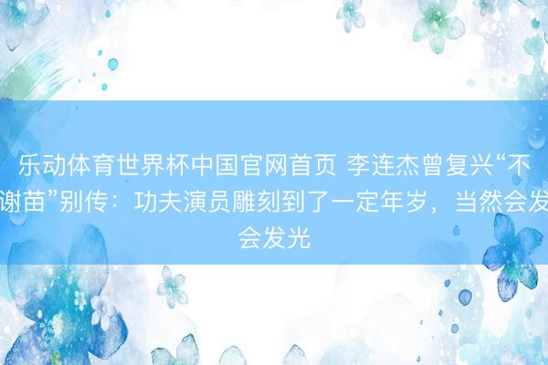 乐动体育世界杯中国官网首页 李连杰曾复兴“不帮谢苗”别传:功夫演员雕刻到了一定年岁,当然会发光